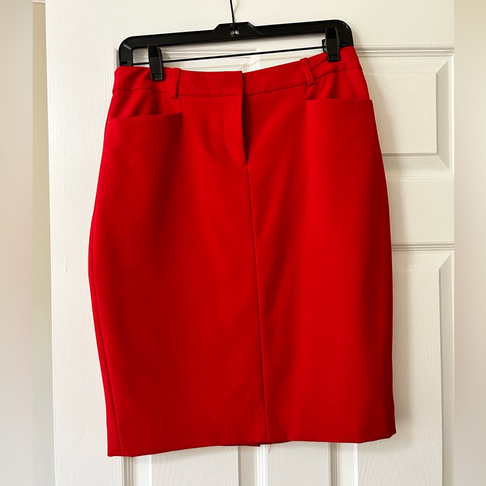 Calvin Klein red pencil skirt, size 4